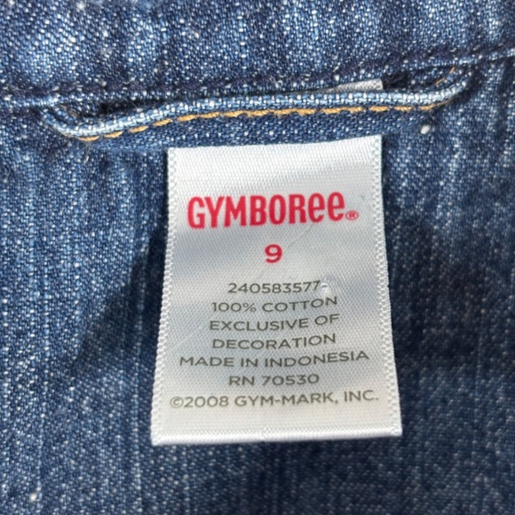 VTG Y2K Gymboree Embroidered Denim Jacket 9 Preppy Fall Classic Red Bows Ruffle - Picture 7 of 10